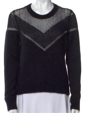 black XS crew neck rag & bone sweater with mesh